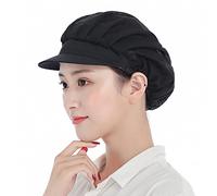 2pcs Chef Chapeaux Unisexe Toque de Cuisinier Élastique Demi Maille Respirant Service Cuisine Calot Casquette Travail Bonnet Filet à Cheveux avec Bord (FR/ES, Alpha/Lettres, Taille Unique, Noir)