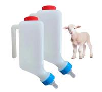 2pcs chevre biberon medicament bebe, 500/800ml Biberon d'agneau avec poignée Biberon de lait en plastique suspendu pour chèvre, veau et mouton (2pcs 800ml)