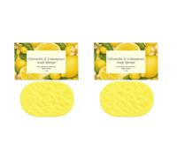 2pcs Citronella & Lemongrass Soap Sponge, Éponge De Douche Réutilisable, Outil De Bain Exfoliant Doux Pour Voyageurs, Spas D'hôtel, Hommes, Femmes Et Famille