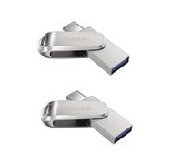 2PCS Clé USB à double connectique ( USB Type-C et USB Type-A) SanDisk Ultra Luxe 32Go pour les appareils USB Type-C argenté (paquet