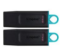 2PCS clé USB Kingston 64Go Kingston DataTraveler Exodia DTX/64GB Clé USB 3.2 Gen 1 avec capuchon de protection et anneaux
