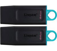 2PCS clé USB Kingston 64Go Kingston DataTraveler Exodia DTX/64GB Clé USB 3.2 Gen 1 avec capuchon de protection et anneaux
