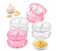 2Pcs Clear Manual Garlic Twister And Ginger Mincer Tool, Manual Garlic Twister & Masher, Garlic Twist Crusher for Garlics, Onion, Ginger, Nuts ，A*2+C*2