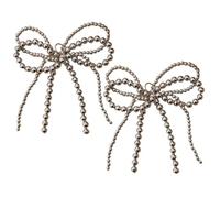 2pcs Clips de chaussures Elegant Silver Bowknot Clips de chaussures acryliques Charme avec boucle pour baskets Back Bows pour mariage, cadeau à prendre pour femmes, fille