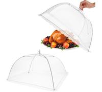 2pcs Cloche Alimentaire Pliable Anti-Mouche Couvercle de Nourriture en Maille Pliant Tente Parapluie, Couverture de Gâteau