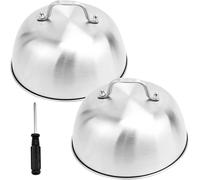 2Pcs Cloche De Cuisson, Cloche Hamburger Cloche De Cuisson Steak Cloche À Fromage Couvercle De Barbecue Avec Tournevis Pour Fromage Fondu Steak Hamburger Barbecue (16 * 16 * 6.5Cm)[APP8812275]