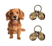 2pcs Cloches pour Chien en Laiton Extra Fortes, Collier en Laiton Animaux Compagnie Breloques Vintage Cuivre Pendentif Animaux de Compagnie Accessoires pour Petits Chiens et Chats
