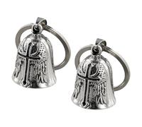2PCS Clochette Moto Cloche Gardienne, Clochette Porte-Bonheur Moto, Cloche de Moto Cloche de Gardien, Guardian Bell ou Porte-clés avec Anneau, pour Moto Accessoire