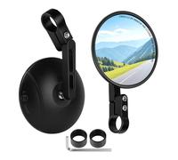 2PCS CNC Retroviseur Moto Homologué E24 Retroviseur Embout de Guidon Moto 22mm-25mm Rondes Guidon Miroir Latéral 360° Pivotant Retro Motoo Universel Rétroviseur de Guidon pour Scooter Quad ATV
