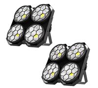 2PCS COB LED Par 4x100W Lumière scène Blanc Froid/Chaud LED Projecteur 25+30 Lichteffekte Stroboscopique DMX512 maître-esclave lumière de fête pour Fête Théâtre Éclairage Architectural Extérieur