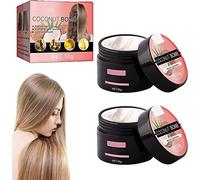 2pcs Coconut Bomb Nourishing Hair Mask, Coconut Hair Mask, Shinyhair Instant Keratin Hair Repair Mask, Silk Smooth Deep Conditioner Coconut Hair Mask for Dry Damaged Hair