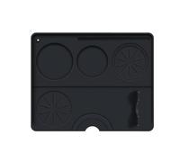 2pcs Coffee Tamping Mat Silicone Non Slip Holder Pad Press Cushion Tool Accessory Tamp Station for Home And Cafe(Black)