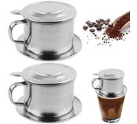 2pcs Coffee vietnamien Dripper en acier inoxydable Filtre de café vietnamien ACCESSOIRES DE CAFE RÉSABLE LAVABLE RÉUSABLE