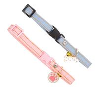 2pcs Col de Chat échappée Décoration de Cou de Coton réglable pour Les Chats intérieurs Denim Denim pour Une Usure Quotidienne et des séances Photo