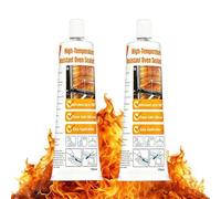 2Pcs Colle Haute Temperature Noir,Silicone Haute Temperature,Convient Aux Vitre Four,Foyers,Voiture,Brique,Carrelage,Cheminées,Durcissement Rapide,Imperméable Résistant à l'humidité,100ml
