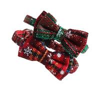 2pcs Collier d'animaux de Noël réglable à nœud Arc Anneau de Cou Rouge Festif Couleurs Vives durables pour Les fêtes et Utilisation Quotidienne