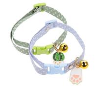 2pcs Collier de Cou de Chat avec Pendentif craches de Chat élégantes et Confortables pour Les fêtes Usure Quotidienne et Occasions spéciales Blue Paw Green