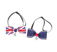 2pcs Colliers à nœuds Papillon réglables de 2pcs avec des Cloches pour Chiens décoratifs et Colliers pour Chats pour Les Festivals et Les fêtes Conception Confortable et Durable adaptée à Tous
