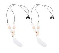 2pcs Colliers de Mâcher Sensoriel pour Enfants Adultes, Collier Pendentif en Silicone Doux pour Soulager l'anxiété, Réduire la Mastication des Doigts, les Jouets de TDAH de (Blanc)