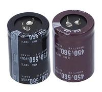 2pcs condensateur électrolytique en aluminium 450V 560μF 105℃ for équipement audio LED lampes à économie d'énergie for couplage de filtre amplificateur de puissance équipement audio 35 x 50 mm/1,4 x 2
