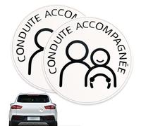 2pcs Conduite Accompagnée Magnetique,Conduite Supervisée Magnetique,Supervisée,Écussons Auto-Collants Électrostatiques 15cm - Compatible Voiture/Pare-Brise
