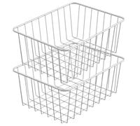 2PCS CONGRANGER COSSIONS, CORDANTS CONGRIPTIONS, 11x8.5x4.7 Organisateur de congélateur à coffre en fil d'acier inoxydable, Paniers de congélateur rectangle et empilable pour congélateur droit, maiso