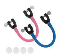 2pcs Connecteur de Pointe de Ski avec 4 Entretoises pour Enfants, Connecteur de Ski Portable Aide à l'Entraînement au Ski Accessoires de Snowboard pour Enfants Débutants (Rose, Bleu)