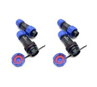 2Pcs Connecteur de terminal Prise d'aviation SP13 mâle à 2 broches et connecteur de câble de prise femelle IP68 Connecteur circulaire étanche à 2 broches Type en ligne Prise d'aviation 250V 13A