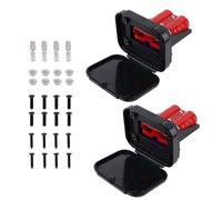 2pcs Connecteurs Rapides 50A avec Support et Capuchon, Calibre 12-6 AWG Déconnexion Rapide de Batterie 12V-36V Prise SB50 Étanche pour Voiture Camping-Car Treuil de Bateau Remorque (Rouge)