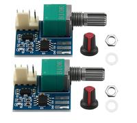 2PCS Contrôleur de vitesse de ventilateur PWM, régulateur de ventilateur PWM DC 0-12V 4pin bouton de commande de régulateur de vitesse droit pour Châssis D'Ordinateur PC, Silencieux et Efficace