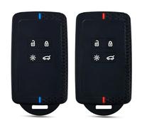 2pcs Coque Cle pour Renault Clio 5, Dacia Duster 2 Sandero III, Espace 5 | TPU 4 Boutons Coque de n Silicone, Bleu et Rouge, Anti-Rayures Coque Carte Compatible avec Renault
