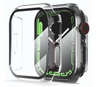 2pcs Coque Compatible Apple Watch 40mm Series SE/6/5/4 Blackview Shock-Absorption Dur PC Housse Montre Connectée Transparent
