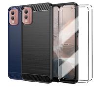 2Pcs Coque et 2Pcs Verre trempé Antichoc Protection Compatible with Nokia C32 Coke Coque de Protection Coque Compatible with Nokia C32 étui Housse Etui Protection et protège écran