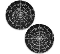 2PCS CORCESTERS Car, Goth Spider Web Car tasters 2,7 PVC Round Cup Tup Holder Coaster résistant aux Boissons antidérapantes Resiveaux pour Boissons Chaudes ou Froides