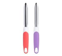 2pcs Corers de courgettes, outil de dissolvant des graines outil de corser de légumes avec tranche dentelée et poignée en caoutchouc pour les fruits légumes