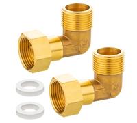 2pcs Coudes En Laiton,Filetage Intérieur Et Extérieur Coude,Coude Pour Raccordements Plomberie,Coude Raccord Male,Compatible Réseaux Eau Sanitaire Et Chauffage, étanchéité Filet