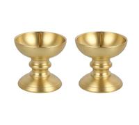 2PCS Cougie De Laiton Dévotionnel pour Les Autels Bouddhistes Conception Base Résistante À La Lampe À Huile Bougie Décors Religieux