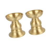 2PCS Cougie De Laiton Dévotionnel pour Les Autels Bouddhistes Conception Base Résistante À La Lampe À Huile Bougie Décors Religieux