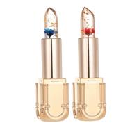 2pcs Couleur Changer le rouge à lèvres, Balm à lèvres Tintred fleurs transparentes claires