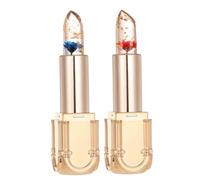 2pcs Couleur Changer le rouge à lèvres, Clear Flower Lipstick Nutritious Hydrating Tinted Lip Balm de longue durée de lèvres antiadhésives longue date pour les femmes Girl Winter Gift (01 + 02)