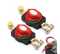 2PCS Coupe Circuit Batterie 12V/24V/48V, Interrupteur ON/OFF Universel | Protection anti-décharge, haute résistance,pour voiture, camion, bateau, camping-car, tracteur, facile à installer, durable