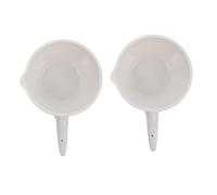 2pcs Coupelles D’évaporation En Céramique À Fond Plat Avec Poignée Et Bec Verseur, Résistantes Aux Acides Et Alcalis, Pour Laboratoire Et Salle De Classe(9.5X6.5X4CM)
