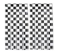 2pcs Course Voiture Frange Decoration Anniversaire, Plastique Noir et Blanc à Carreaux Deco Anniversaire Voiture de Course pour Décoration de Fête sur Thème Courses Événement Sports Mécanique