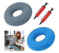 2PCS Coussin Chaise Ergonomique, Coussin Coccyx Gonflable en PVC, 38cm Coussin de Siège Orthopédique Rond, Coussin de Beignet Portable pour Soulager la Douleur Lombaire Sciatique Hémorroïde au Bureau