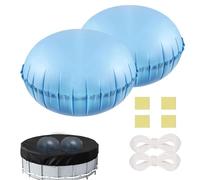 2PCS Coussin d'air de Piscine, 100 X 100 cm Oreiller de Piscine d'hiver, Coussin Gonflable pour Piscine, PVC Coussin de Piscine Hiver avec Kit de Réparation, Coussin Gonflable de Piscine
