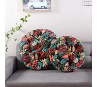 2Pcs Coussins de Siège à Motifs Tropicaux Éclatants,Carrés et Ronds, pour Canapé,Chaise et Sol,Coussins Décoratifs pour la Maison,Le Bureau et Tous Les Âges