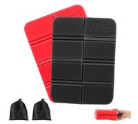 2PCS Coussins de Siège Pliable avec Sac de Transport, Mini Tapis de Sol Camping Isolant, XPE Ultralégère Tapis en Mousse, pour Camping, Randonnée, Extérieur (Rouge et Noir)