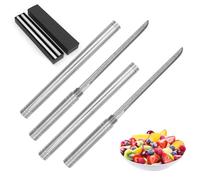 2Pcs Couteau À Fruits Portable Multifonction Pour L'extérieur Avec Étui, Couteaux À Fruits De Cuisine Ultra Tranchants, Mini Couteau À Bâton, Couteau Multifonction Bâton de couteau portable (Argent)