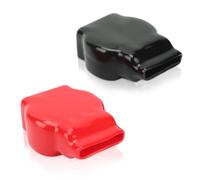 2Pcs Couvercle de Borne de Batterie de Voiture, 85mm/3,3po Rouge et Noir Capuchons de Protection Universel Isolés pour Bornes Positives et Négatives Supérieures pour Voiture, Moto et Bateau