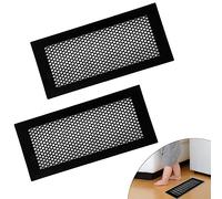 2pcs Couvercle de Grille d'Aération, 30x14cm en Silicone à l'Épreuve des Enfants Couvertures d'Aération de Sol Souples Antidérapantes pour Sol Mur Plafond Facile à Installer (Noir)